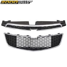 Fit For 2011-2014 Chevy Cruze Front Bumper Upper Lower Grille Pair Set Of 2