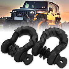 34 D-ring Black Bow Shackles W Black Isolators Washer Clevis Kit 4.75 Ton