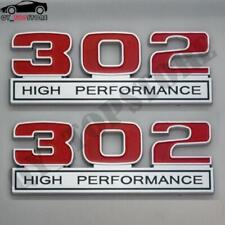 2pcs Car 302 High Performance Emblem Badge Sticker Decal Red Chrome Universal