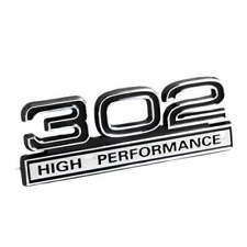 5.0 302 High Performance Fender Emblem In Black Chrome - Mustang 4 X 1.5