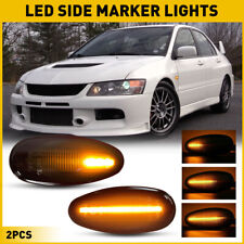2x Smoke Led Side Light Marker Turn Signal Lamp For 2001-2006 Mitsubishi Lancer
