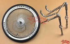 Vintage Lowrider 20 Square Cage Twisted Chrome Continental Kit W Lowrider Tire