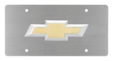 Chevrolet Gold Bowtie 3d Logo Chrome Metal License Plate