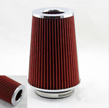 Universal 3 Inlet Car Truck Long Ram Cold Air Intake Filter Cone Kn Types Red