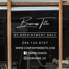 Custom Business Sign Decal Window Storefront Door Decal - Hours - Logo Sign