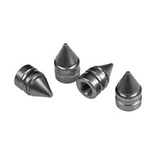 4x Small Sharp Pointed Spikes Bullet Valve Stem Caps Covers Tire Metal Aluminum