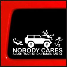 Nobody Cares Stick Figure Family Sticker For Jeep Nobody Cares Vinyl Decal Car