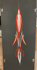 Custom Painted Pinstriping Panel White And Red Garage Art Mancave