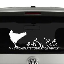 My Chicken Ate Your Stick Figure Family Vinyl Decal Sticker