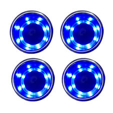 4x Stainless Cup Holder Insert For Boat With Drain 8 Blue Led Car Truck Rv Sofa