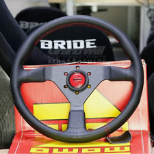 Momo Monte Carlo 350mm 14 Inch Leather Red Spoke Sports Steering Wheel