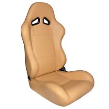 Cipher Auto Maple Tan Leatherette Universal Euro Racing Seats Pair Wsliders