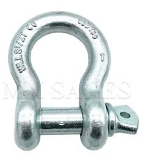 1 Bow Shackle D-ring Galvanized Zinc Clevis Screw Pin 8.5t 17000lbs