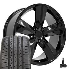20 Black 2357 Wheels Tires Tpms Set Fit Chrysler Dodge Srt Style Rims