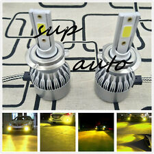 H7 3000k Yellow 8000lm 55w Led Headlight Bulbs Kit High Low Beam Fog Light