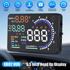 Car Hud Head Up Display Speedometer Obd Ii Auto Gauge 5.5 Dash Screen Projector