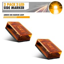 2x Amber 2 Led Side Marker Indicator Lights Car Truck Trailer 3 X 2