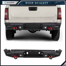 Eccpp Steel Rear Bumper Fits 2007-2010 Chevy Silverado 2500 3500 With Led Lights