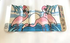 Vintage Auto Sun Visor Car Shade Windshield Cover Flamingos Design 1985