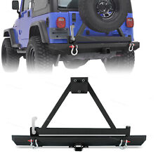 Rear Bumper With Tire Carrier 2 D-rings For Jeep Wrangler 87-96 Yj 97-06 Tj