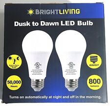 2-pack Brightliving 8 Watt Dusk To Dawn Led Light Bulbs Daylight 800 Lumens