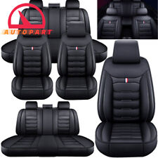 For Chevrolet Car Seat Covers Full Set Leather 5-seat Front Rear Protector Black