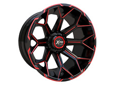 4pcs Xpd 704 20x10 6x1356x5.5 -24mm Blackmilled Red Wheels Rims 20 Concave