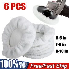 6pcs Polishing Bonnet Buffer Pads Soft Wool For 5-6 7-8 9-10 Inch Car Polisher
