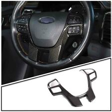 Carbon Fiber Abs Interior Steering Wheel Cover Trim For Ford Ranger 2015-2022