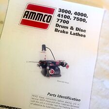 Ammco Parts Manual 3000 4000 4100 7500 7700 Brake Lathes