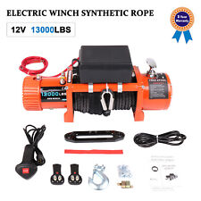 New 12v Electric Winch Synthetic Cable Atv Truck Off Road 13000lbs 4wd