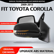 For 2009-2013 Toyota Corolla Side Mirrors Folding Pair Black Led 5 Pins