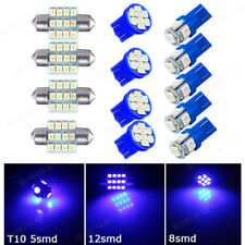 13x Blue Led Car Interior Lights Package Kit For Dome License Plate Lamp Bulbs