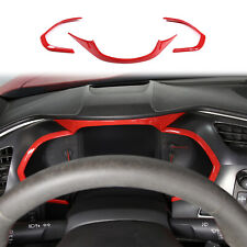 For Chevrolet Corvette C7 2014-2019 4x Red Abs Dashboard Instrument Trim Strips