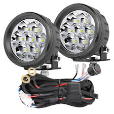 Pair 3.5 Round Led Driving Lights Fog Ditch Pods Off Road Pickup Wiring Kit