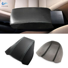 Carbon Texture Leather Center Console Armrest Lid Cover For Skoda Octavia 07-14