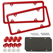 Red License Plate Frames Car License Plate Covers Holder Front Rear Us Size