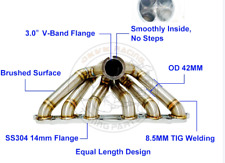 3v Band Flange 3mm Equal Length Turbo Manifold For Supra Mk4 Lexus Gs300 2jzge