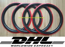 16 Inch Wheel Black And Red Wall Tyre Line Old Style Insert Trim Set.portawalls