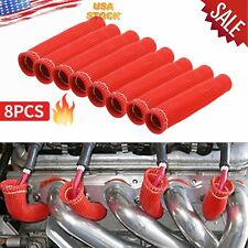Red 2500 Spark Plug Wire Boots Protector Sleeve Heat Shield Cover For Ls1ls2