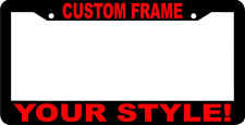 Custom Personalized Red Letters Customized Vanity License Plate Frame Usa
