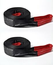 2 Two Pack Tow Strap 2 20 4t 9000lbs 2x20 Winch Sling Off Road Atv Utv