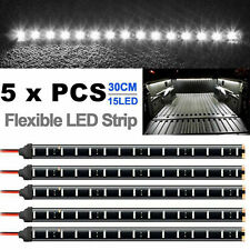 5 Pcs 12v 12 1ft 15smd Flexible Led Strip Light Waterproof For Car Truck Boat