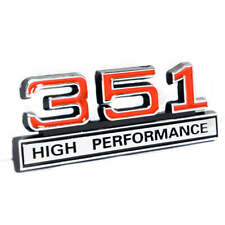 351 Windsor Cleveland 5.8 Liter High Performance Emblem Logo In Red Chrome
