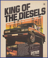 Vintage 1982 Datsun King Cab Diesel Pickup Truck Automobile 80s Print Ad