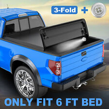 6ft Bed 3 Fold Tonneau Cover For 2004-2012 Chevy Colorado Gmc Canyon Truck Lamp