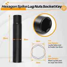 1pc 4.5 Tall 34 Hex Spike Lug Nut Socket Spike Lug Nut Key Tool Adapter