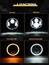 Led 7 Inch Led Round Headlight Halo Drl Angle Signal Lights For Jeep Wrangler