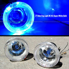 For Challenger 3 Round Super White Blue Halo Bumper Driving Fog Light Lamp Kit