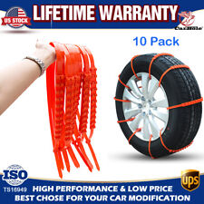 10x Universal Winter Snow Mud Anti-skid Tire Chains For Car Traction Adjustable